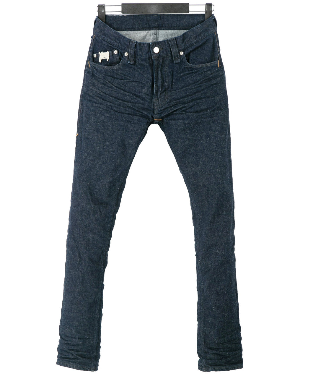 12.5oz Organic Cotton Stretch Denim Tight Straight Jeans - INDIGO