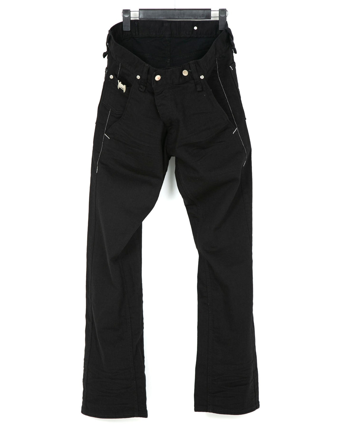 11oz Organic Cotton Stretch Denim Box Wide Straight Jeans - BLACK