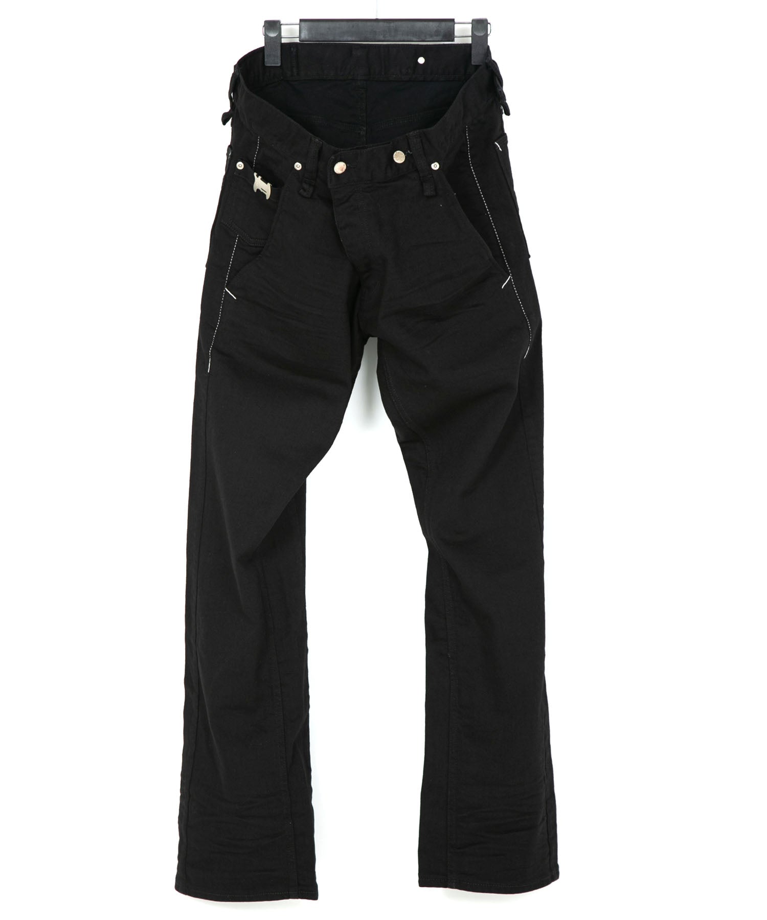 Load image into Gallery viewer, 11oz Organic Cotton Stretch Denim Box Wide Straight Jeans - BLACK