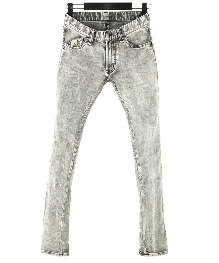 11oz オーガニックコットン ストレッチデニム SKINNY JOHN スキニー ケミカルエコブリーチ - WHITE