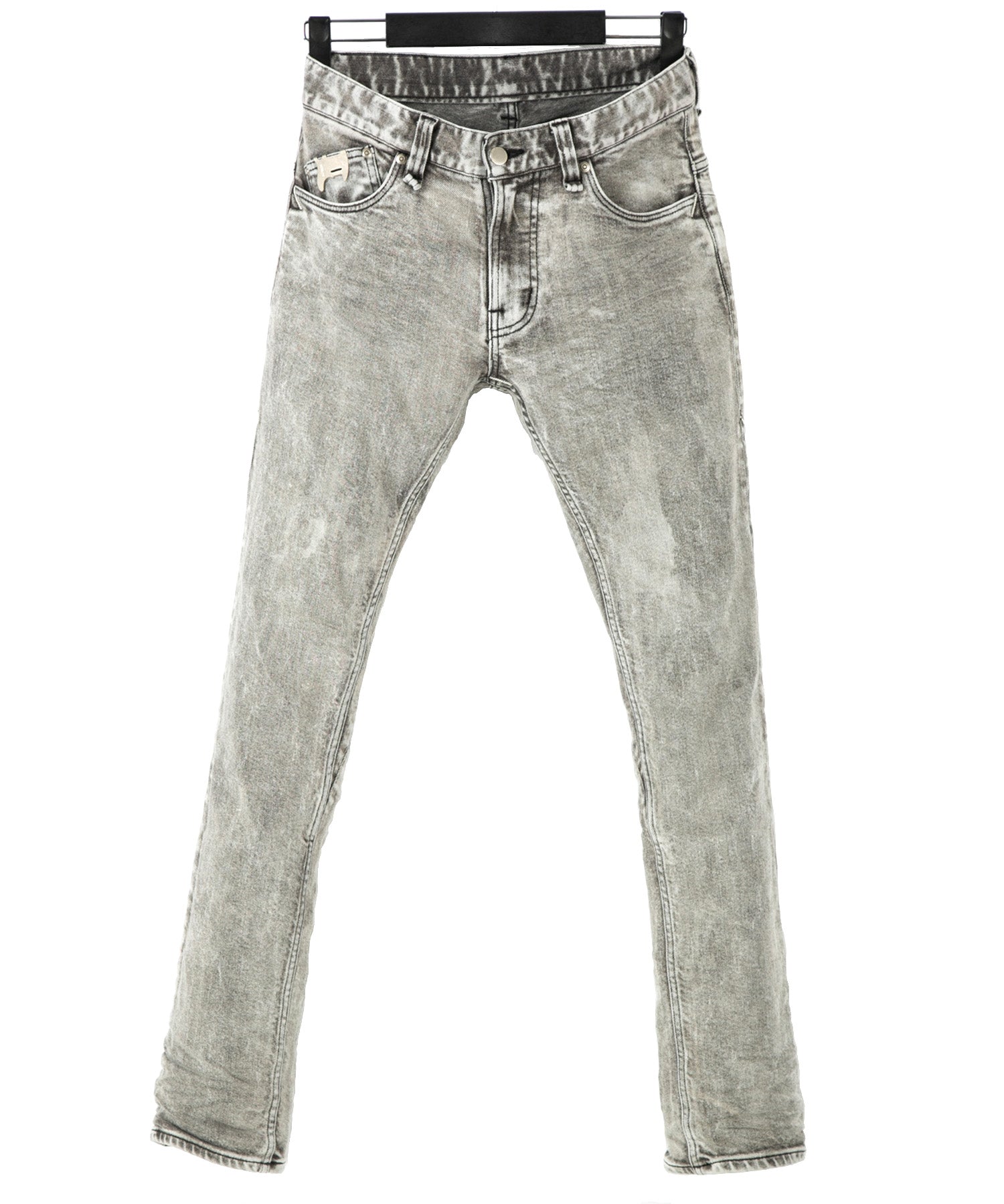 Grey Used Bleach Low Rise Jeans