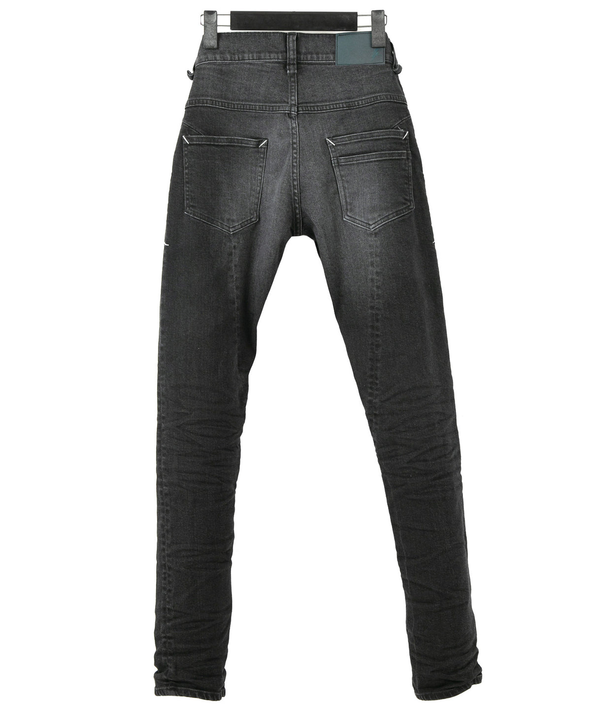 11oz オーガニックコットン ストレッチデニム TIGHT JOE タイトストレート ユーズド加工 - BLACK