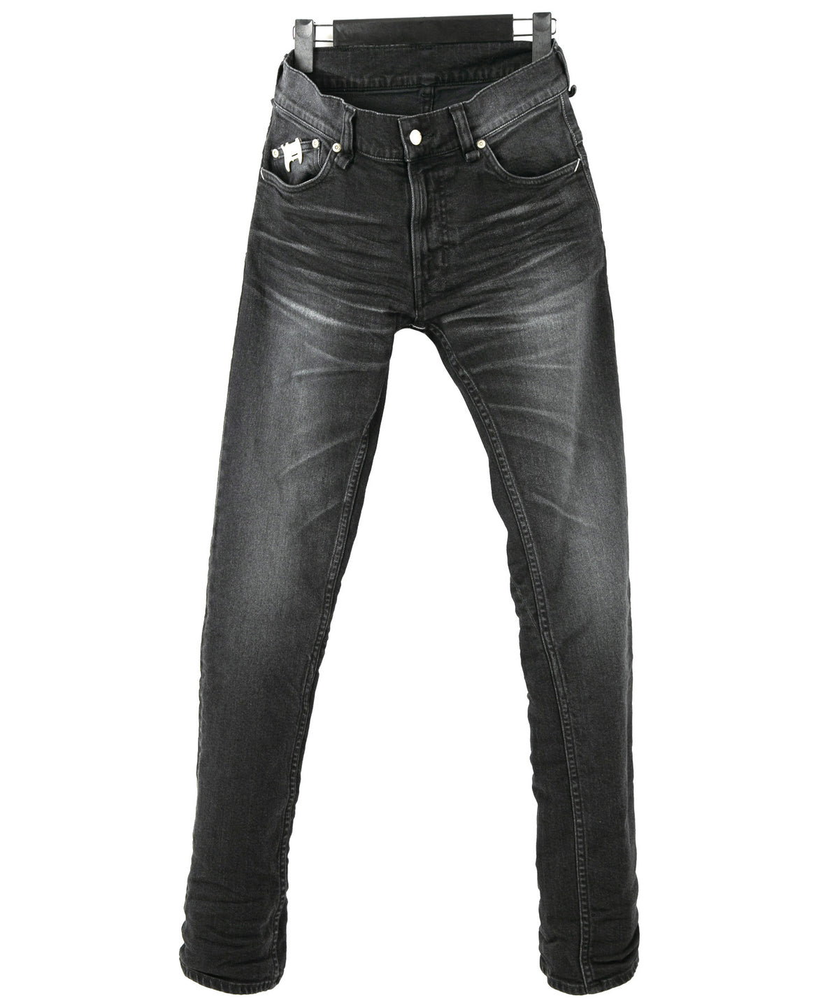 11oz オーガニックコットン ストレッチデニム TIGHT JOE タイトストレート ユーズド加工 - BLACK