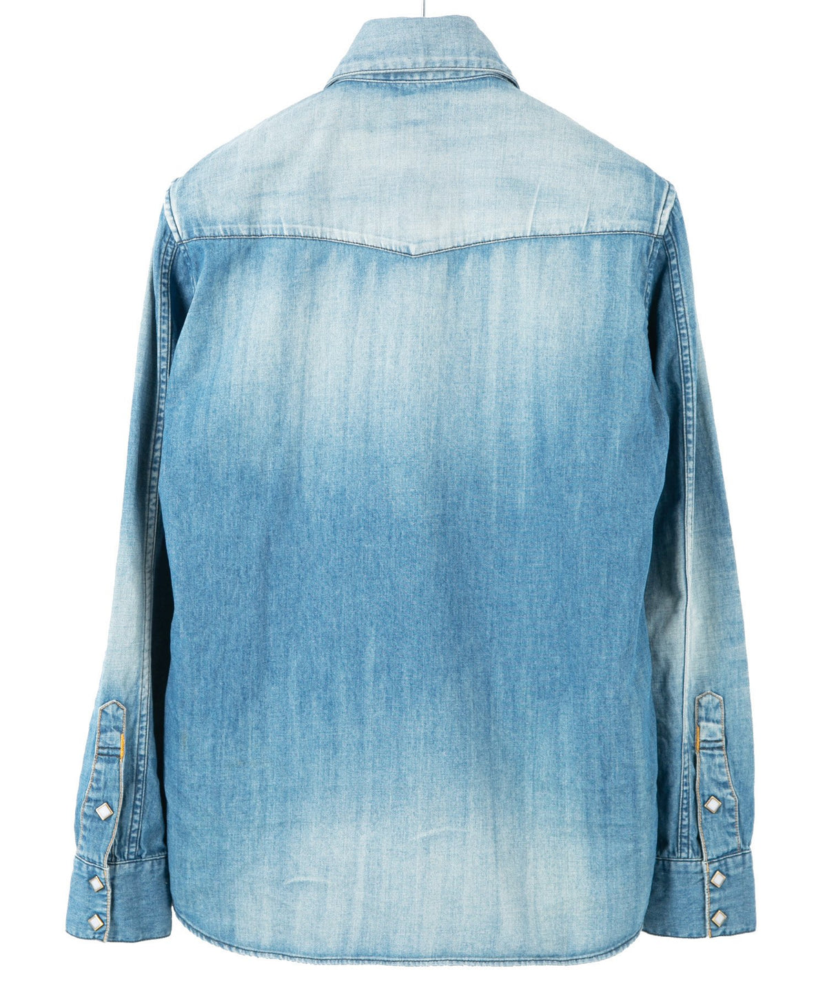 5.3oz Organic Cotton Denim "TRAVIS" Long Sleeved Western shirt / INDIGO