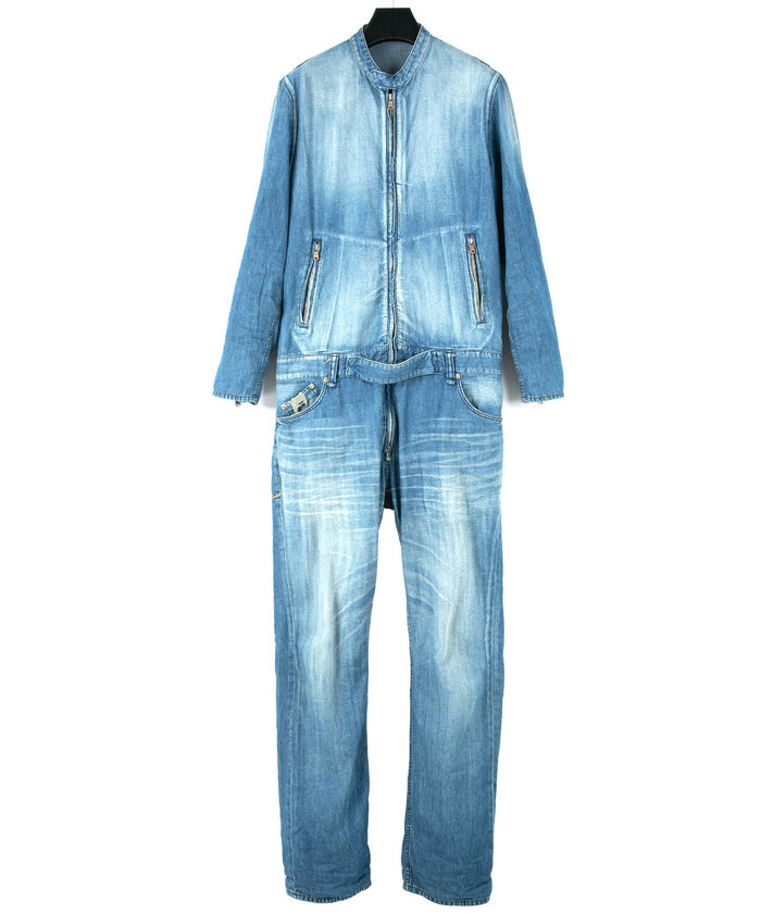 5.3oz オーガニック コットン デニム BULLET シングルライダース カバーオール - INDIGO