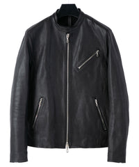 オイルカーフ SLATER シングルライダースジャケット - BLACK