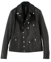 Domestic Calf Skin Napoleon Double Riders / BLACK