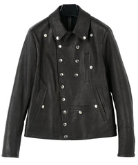 Domestic Calf Skin Napoleon Double Riders / BLACK