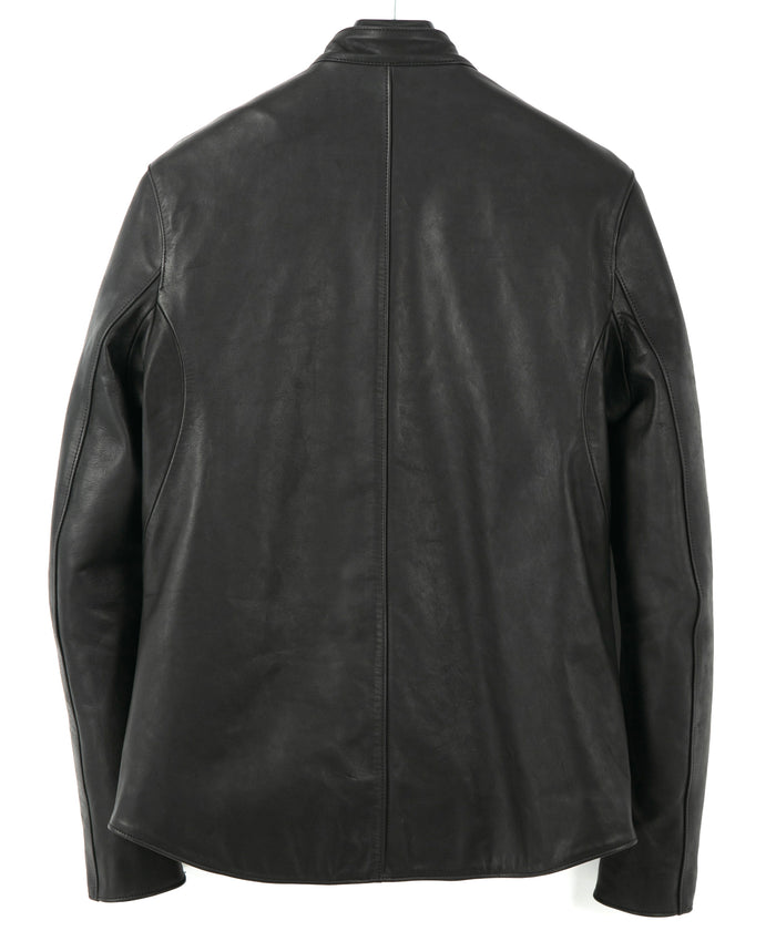 フランスホースハイド JAY セミシングルライダースジャケット - BLACK
