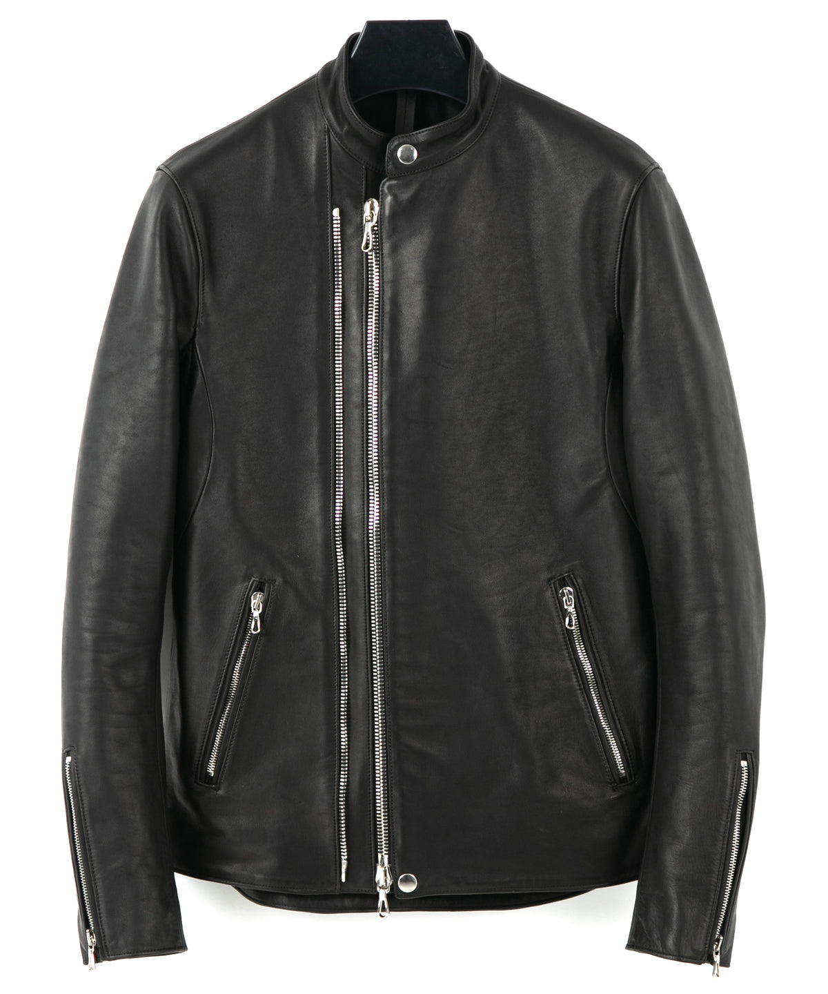 フランスホースハイド JAY セミシングルライダースジャケット - BLACK