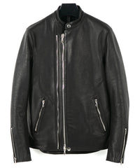 フランスホースハイド JAY セミシングルライダースジャケット - BLACK