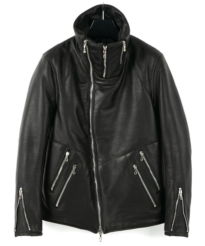 フランスホースハイド TUAREG ハイネック ダウンブルゾン - BLACK