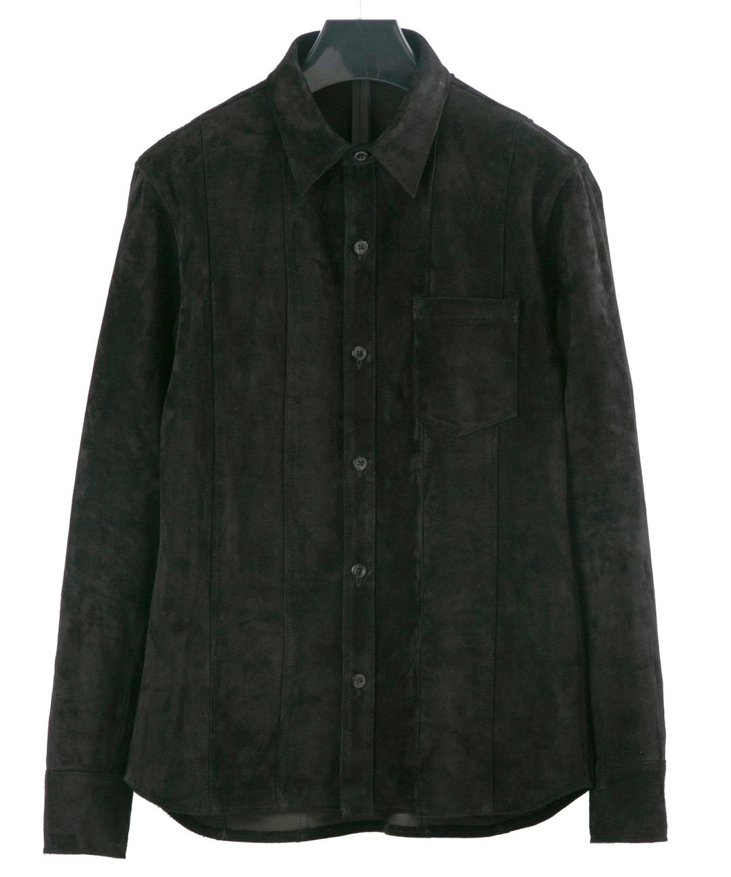 Japan Calf Suede Long Sleeve Shirts - BLACK