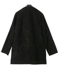 地生カーフスエード KURT オーバーカーディガン - BLACK