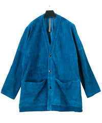 地生カーフスエード KURT オーバーカーディガン - BLUE