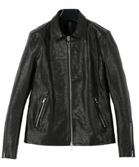 Pit Vegetable Full Tanned Shrunk Horse hide Single Riders VINCENTS - BLACK