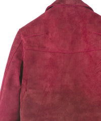 スエード ホースハイド "DIVINE" ダブルライダースジャケット - BURGUNDY