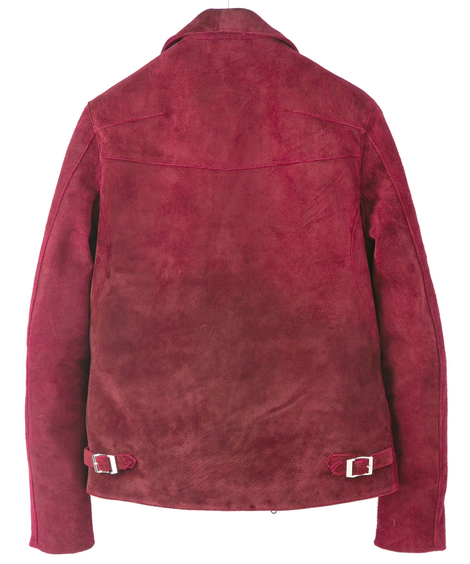 Load image into Gallery viewer, Suede Horsehide &quot;DEVINE&quot; Double Riders Jacket - BURGUNDY