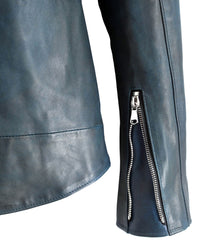 地生カウタンニン Burning dyed 革染め + 製品墨染め "RAVEN" ダブルライダースジャケット