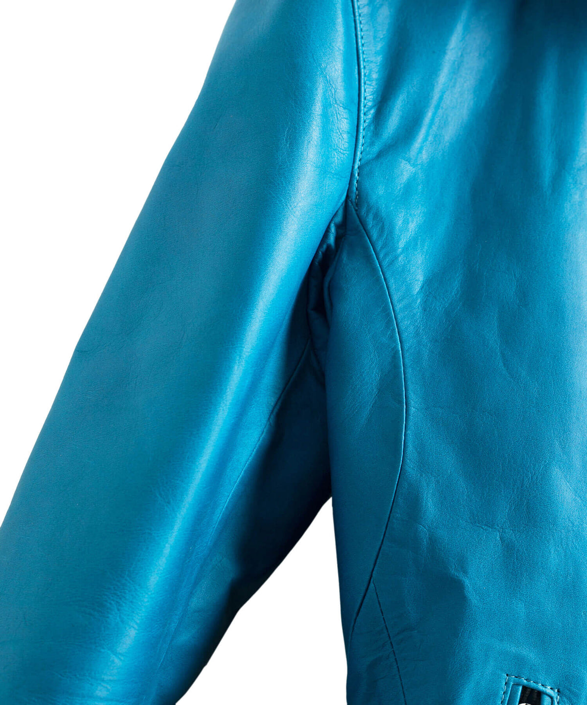 地生ハイブリッドタンニン オイルキップ VINCENTS シングルライダースジャケット - ターコイズ