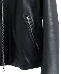 地生オイルカーフ シングルライダースジャケット