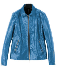 Pit Vegetable Full Tanned Shrank Horse hide "Vincents" Single Riders / BLACK / BLUE