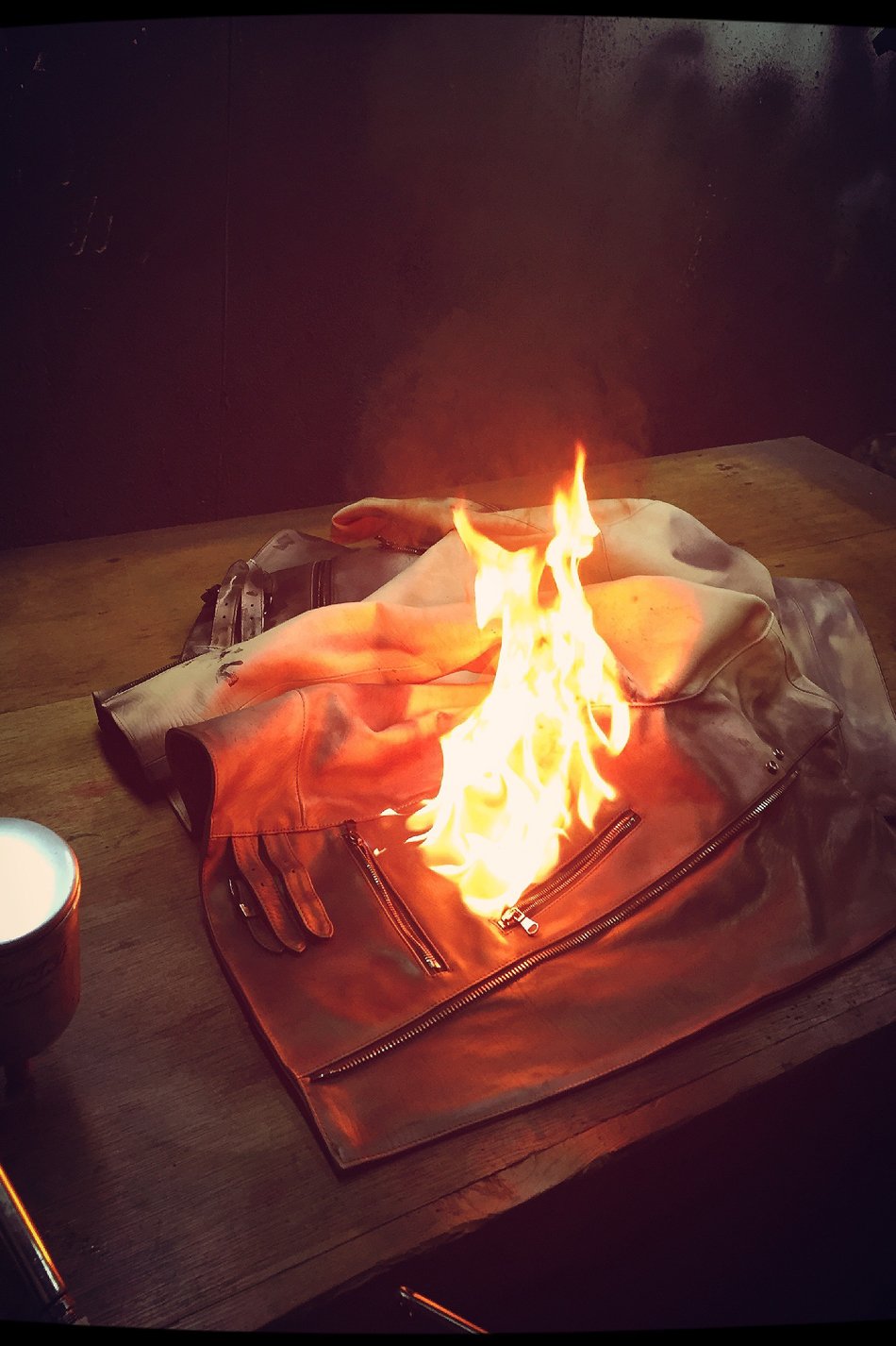 [Burning dyed] Domestic Vegetable Full Tanned Steer Double Riders jacket