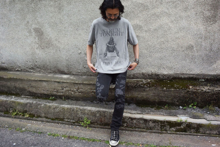 [STRUM ATTITUDE] "I LOVE YOU" Zombie T Shirts / Gray