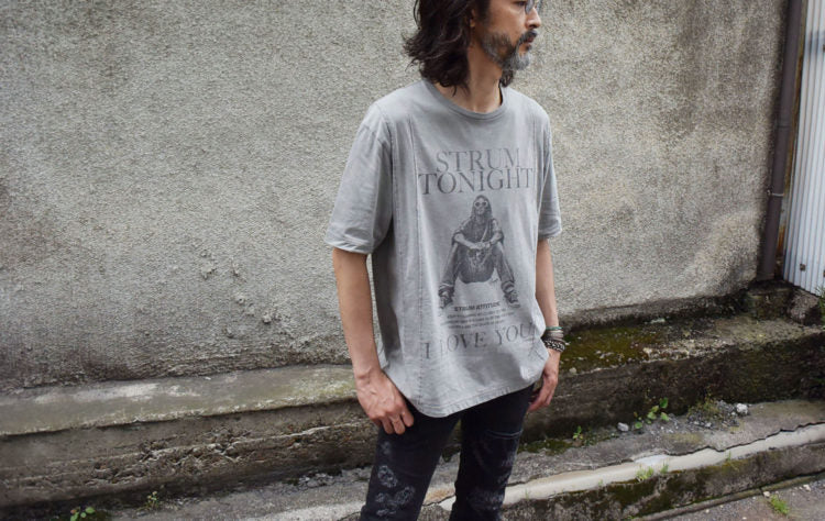 [STRUM ATTITUDE] "I LOVE YOU" Zombie T Shirts / Gray
