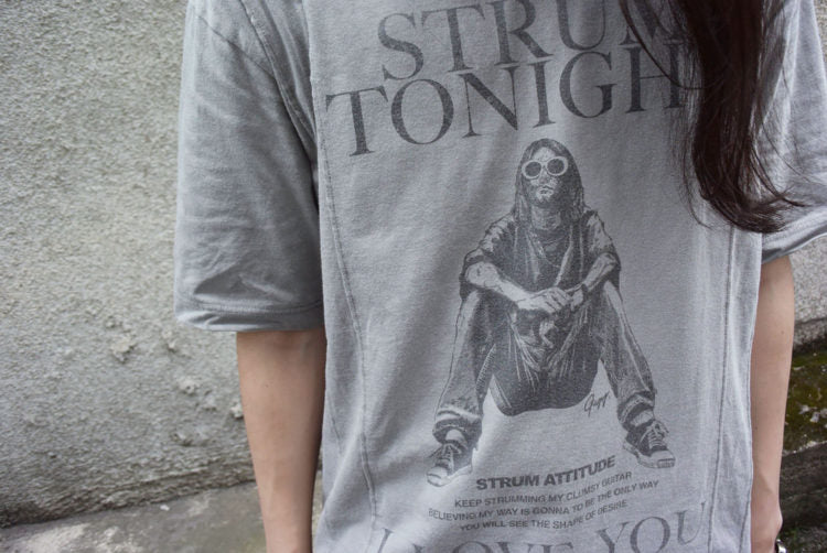 [STRUM ATTITUDE] "I LOVE YOU" Zombie T Shirts / Gray