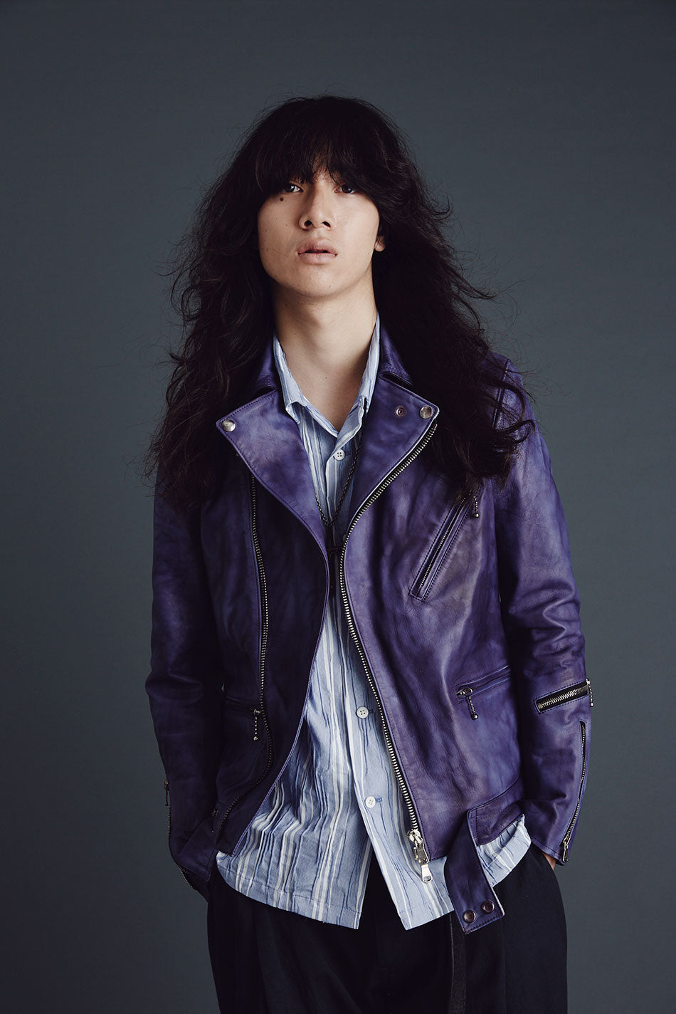 [Burning dyed] Domestic Vegetable Full Tanned Steer Double Riders jacket