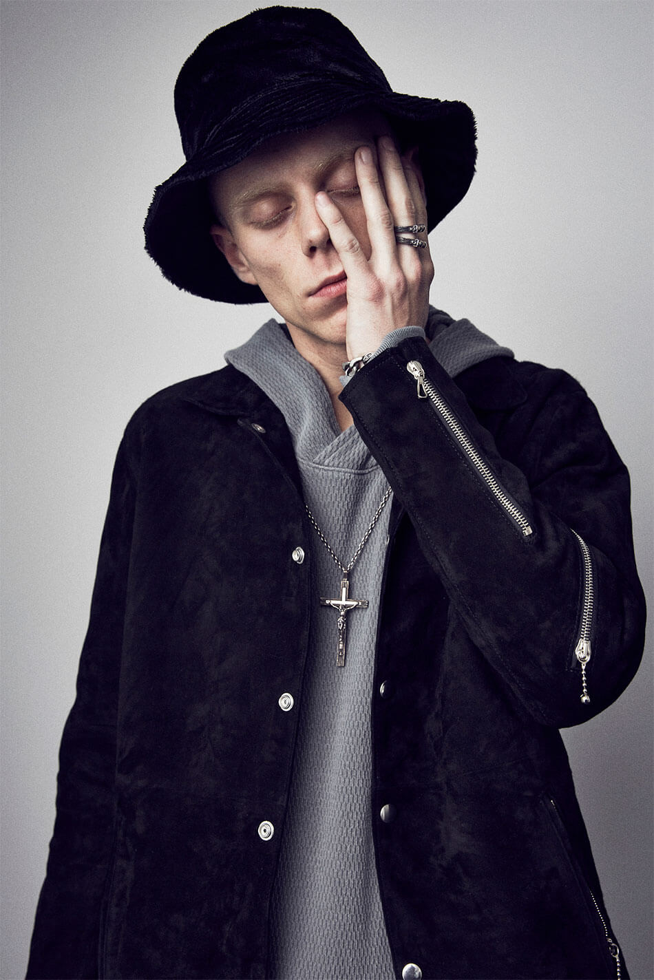 地生カーフスエード B・STAR コーチジャケット