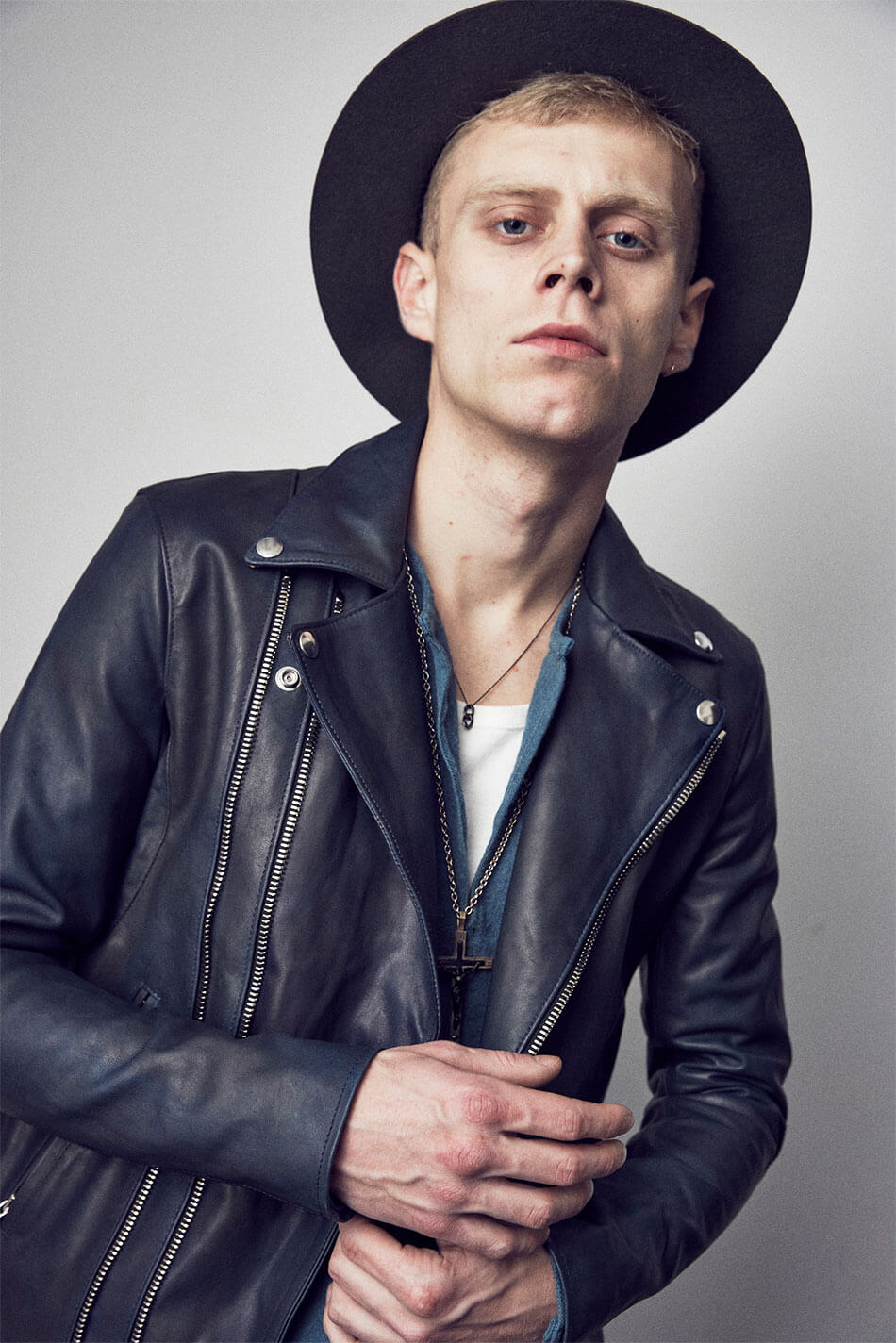 地生カウタンニン Burning dyed 革染め + 製品墨染め "RAVEN" ダブルライダースジャケット