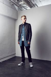 地生オイルカーフ シングルライダースジャケット