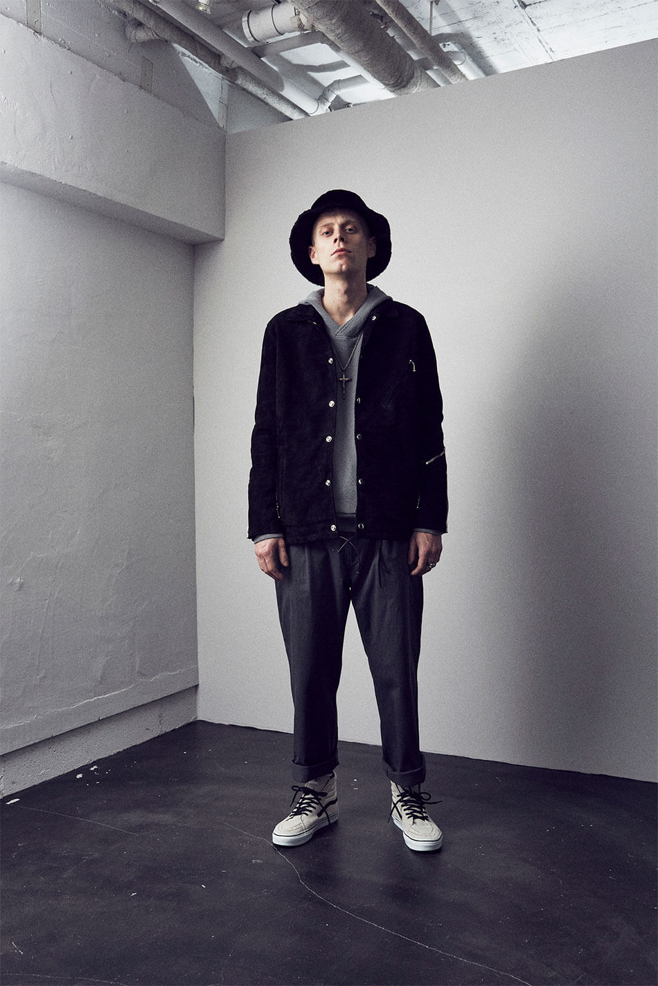 地生カーフスエード B・STAR コーチジャケット